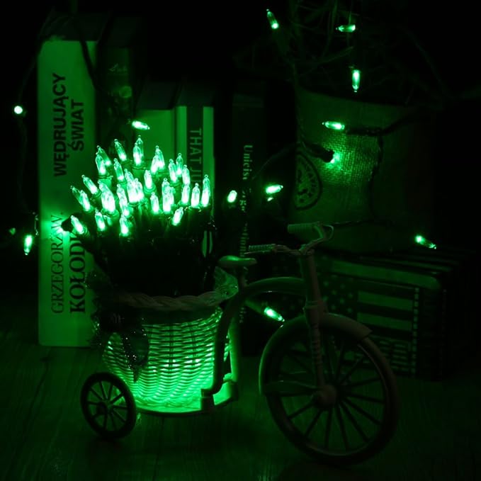 Brizled Green Christmas Lights, 33ft 100 LED Christmas String Lights, 120V UL Certified Plugin Xmas Tree Light Connectable Waterproof Mini Xmas Light for Home Tree Halloween Indoor Outdoor Decorations-CubbioJoy