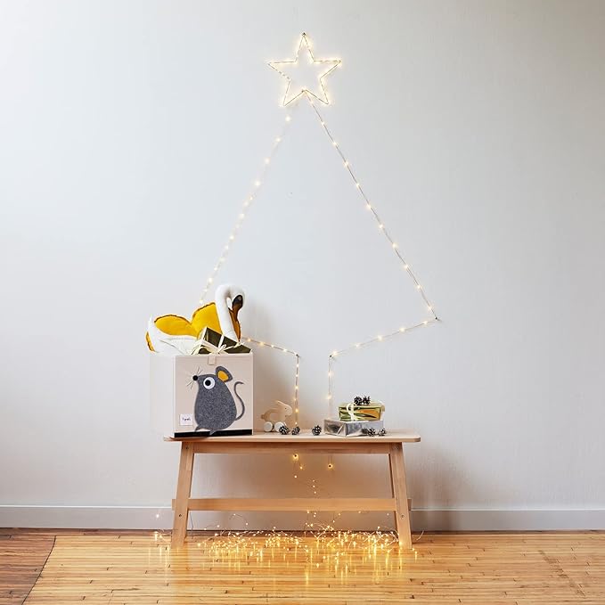 3 Sprouts Toy Storage Organizer: Toy Box Cube Organizer for Playroom, Nursery - Foldable Storage Bin - Mouse-CubbioJoy