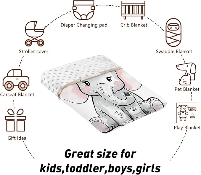 Custom Name Crib Bedding Set - Elephant Pattern, Personalized Yellow Floral Nursery Bedding 3-Piece Set– Soft Blanket, Fitted Sheet, Changing Pad Cover – for Newborns Girls Nursery Gifts-CubbioJoy