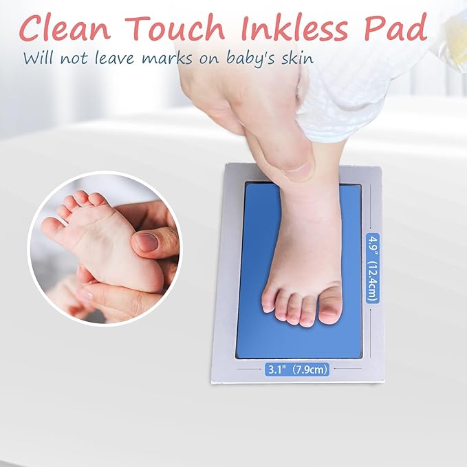 Inkless Baby Hand and Footprint Kit,Clean Touch Ink Pad for Baby Footprint Kit,No Mess Dog Paw Print Kit,DIY Footprint Ink for Baby Keepsake Gifts for Boys and Girls-CubbioJoy