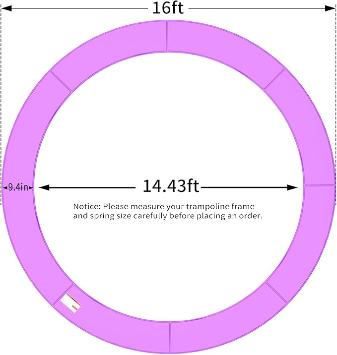 16FT/15FT/14FT/12FT/10FT Trampoline Safety Pad Replacement, Round Trampoline Spring Protection Cover, Fits 16FT/15FT/14FT/12FT/10FT Frames, Water-Resistant Trampoline Accessories-CubbioJoy