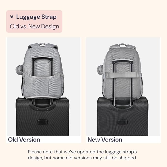 BabbleRoo Diaper Bag Backpack, Travel Backpack with Changing Pad, Pacifier Case & Stroller Straps, Multifunction, Waterproof, Unisex – Light Gray-CubbioJoy