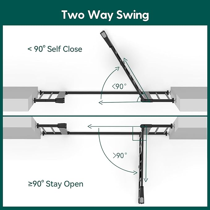 Babelio Upgraded Baby Gate with Cat Door, 29-43" Auto Close Durable Dog Gate for Stairs, Doorways and House, Easy Walk Thru Safety Gate with Pet Door Includes 4 Wall Cups, Black-CubbioJoy