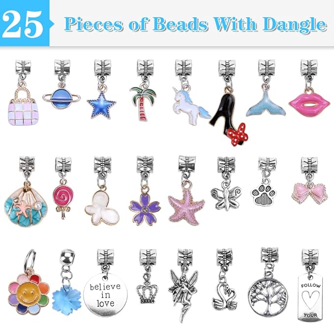 AIPRIDY Charm Bracelet Making Kit,Unicorn Mermaid Crafts Gifts Set Can Inspires Imagination and Creativity,Jewelry Making Kit Perfect Gifts for Girls 5-12 Years Old (125 Pieces)-CubbioJoy