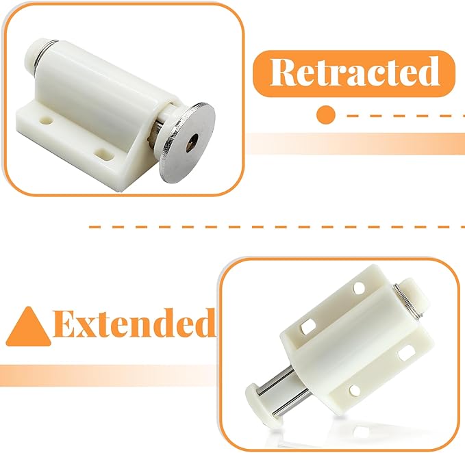 2 Pack Magnetic Touch Latch, Cabinet Push Open Catches Magnet Push Release Latches Hardware for Kitchen Cabinet Drawer Cupboard Closet Door (White)-CubbioJoy