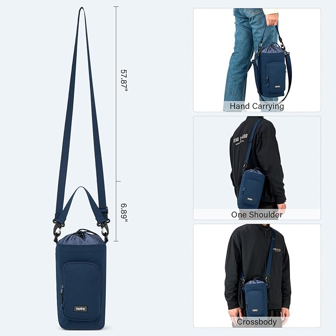 Insulated Water Bottle Carrier Bag with Strap Phone Pocket for 25/32/40/64 oz Tumbler Cup, Water Bottle Holder-CubbioJoy