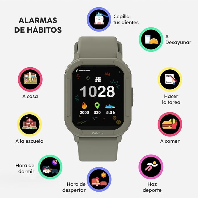 Cubitt Jr Smart Watch Fitness Tracker for Kids and Teens, with Games, Step Counter, Sleep Monitor, Heart Rate Monitor, Activity Tracker, Good Habits Alarms, 1.52" Touch Screen, IP68 Waterproof-CubbioJoy