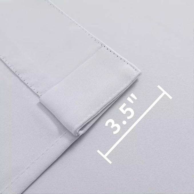 Joydeco White Blackout Curtains 96 Inches Long for Bedroom, Curtains 96 Inch Length 2 Panels Set, Room Darkening Curtains & Drapes for Living Room Window (W52 x L96 Inch, Greyish White)-CubbioJoy