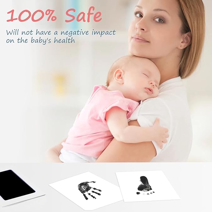 Inkless Baby Hand and Footprint Kit,Clean Touch Ink Pad for Baby Footprint Kit,No Mess Dog Paw Print Kit,DIY Footprint Ink for Baby Keepsake Gifts for Boys and Girls-CubbioJoy