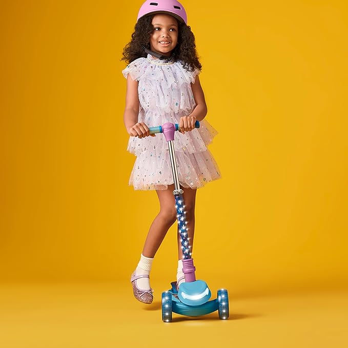 Jetson Character Kids Kick Scooter, LED Lights on Stem & Light-Up Wheels, Lightweight Frame, Height-Adjustable Handlebar, Lean-to-Steer System, Easy-Fold Mechanism-CubbioJoy