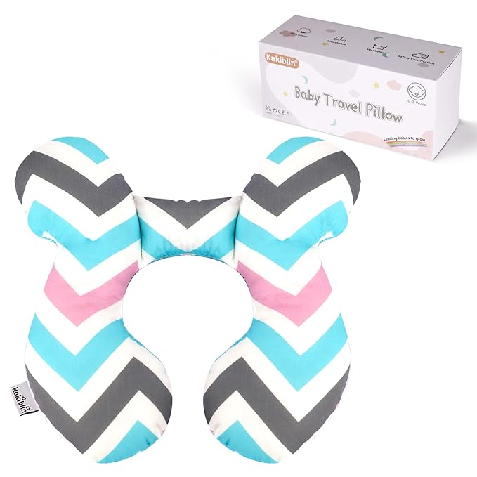 KAKIBLIN Baby Head Pillow,Support Pillow, Baby Travel Pillow for Head and Neck, Babies Neck Pillows for Car Seat,Pushchair,Travel(Wave)-CubbioJoy