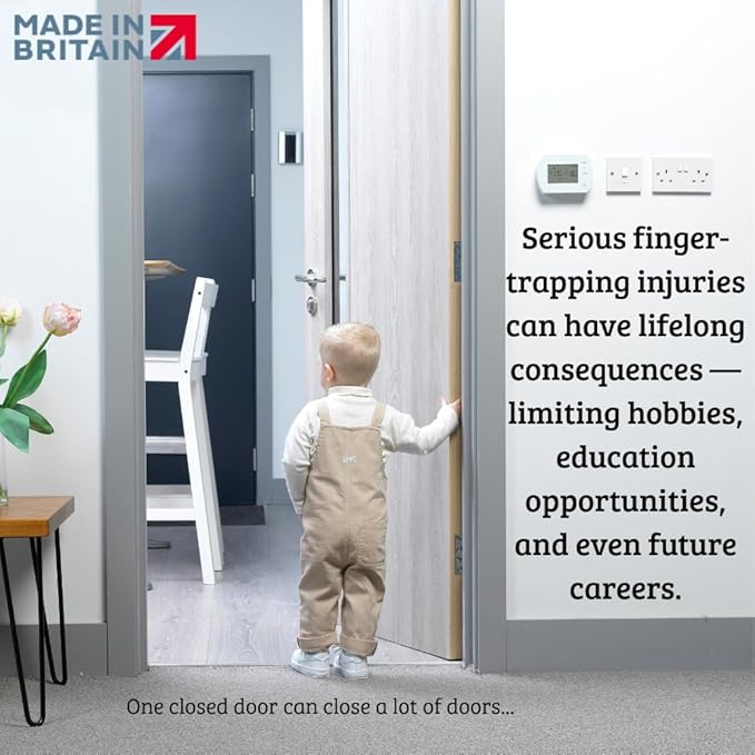 Cardea Child Safety Door Finger Pinch Guard Hinge Protector for The Front of The Door – White (2 Pack)-CubbioJoy