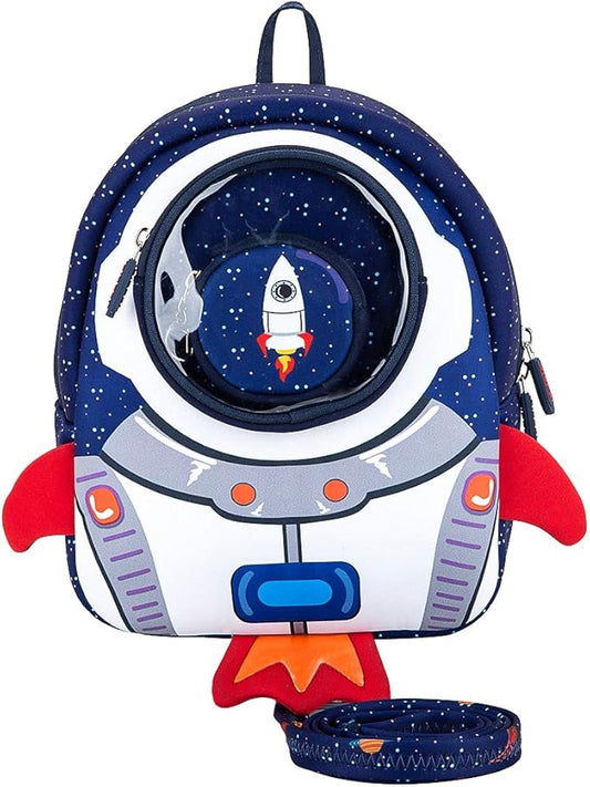 JiePai Toddler Rocket Backpack Leash Anti-lost Waterproof 3D Cartoon Kids Backpack-CubbioJoy