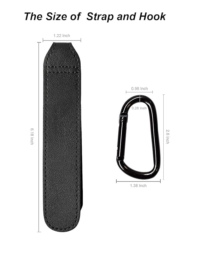 Baby Stroller Hooks Bag Hooks for Hanging Diaper Bags Multipurpose Hooks for Grocery Shopping Bags Premium Vegan Leather Pram Straps 2 Pcs (Black)-CubbioJoy