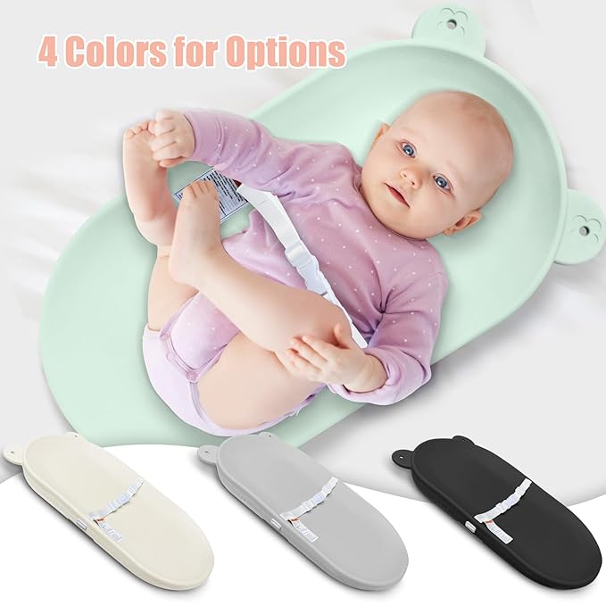 Baby Changing Pad, EVA Waterproof Non-Slip Changing Table Pad with Adjustable Strap for Dresser Changing Table Nursery, Portable Diaper Changing Pad, Green-CubbioJoy