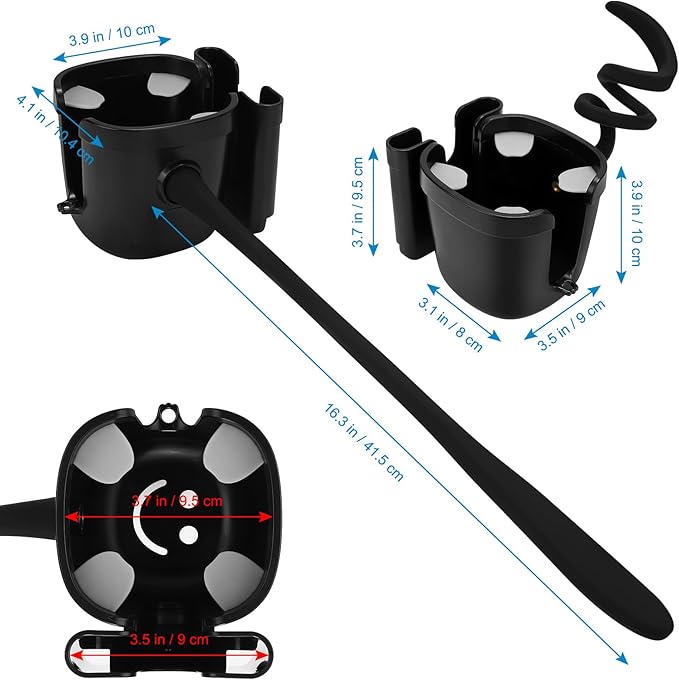 Accmor Stroller Cup Holder, Universal Cup Holder with Silicone Gooseneck Arm, Bike Cup Holder, 360° Rotatable Large Caliber Drinks Holder for Stroller, Bike, Wheelchair, Walker-CubbioJoy