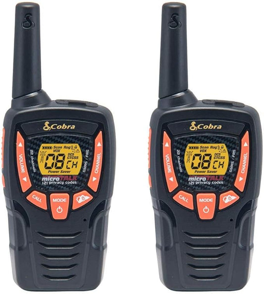 Cobra ACXT345 Weather-Resistant Walkie Talkies - Rechargeable, 22 Channels, Long Range 25-Mile Two-Way Radio Set (2-Pack)-CubbioJoy