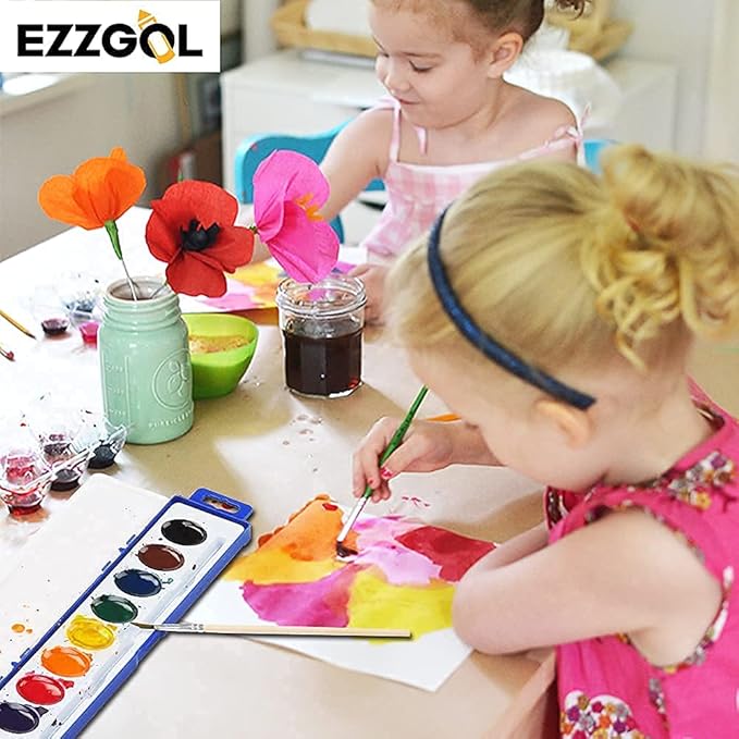 24 Count Watercolor Paints, 8 Colors, Washable, Non-Toxic, Perfect for Kids 3+-CubbioJoy