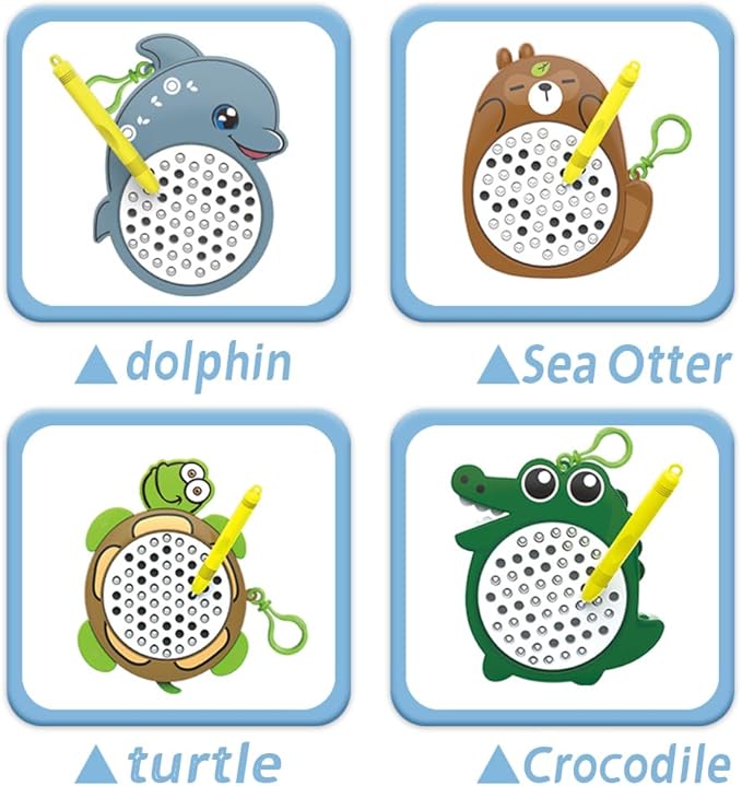 1PCS Crocodile Magnetic Drawing Board for Kids & Toddlers with Beads and Magnet Stylus Pen - Magnetic Travel Toy for Airplane & Car Ride Activities for Kids-CubbioJoy