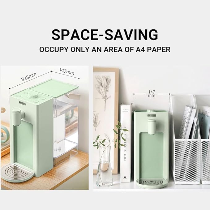 BUYDEEM S9013 Instant Hot Water Dispenser, Countertop Water Boiler & Warmer for Tea, Coffee and Baby Formula, Adjustable 8 Temperatures & 5 Water Outputs, 3L Water Tank(102oz), Green-CubbioJoy