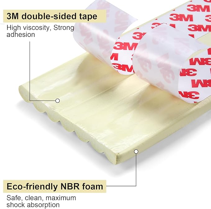 Baby Proofing Edge Corner Protector,16.4 ft Edge Guards Padding with 3M Adhesive, Extra-Wide Soft Rubber Foam Padding, Furniture,Sharp Edge Safety Corner Edge Bumper Guard- Cream-CubbioJoy