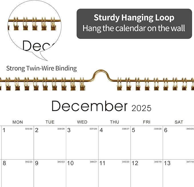 Calendar 2025-2027 22 Monthly Wall Calendar Runs from September 2025 until June 2027 Spiral Binding Hanging 11.5" x 14.7" Thick Paper with Julian Dates and Block for School Office（Simplicity）-CubbioJoy