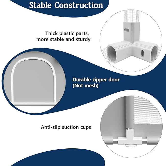 Baby Playpen with Mat, 50x50 Inch Playpen with Mat Waterproof for Babies and Toddlers Play Pen Playards Safety Gate Fence Active Center Indoor-CubbioJoy