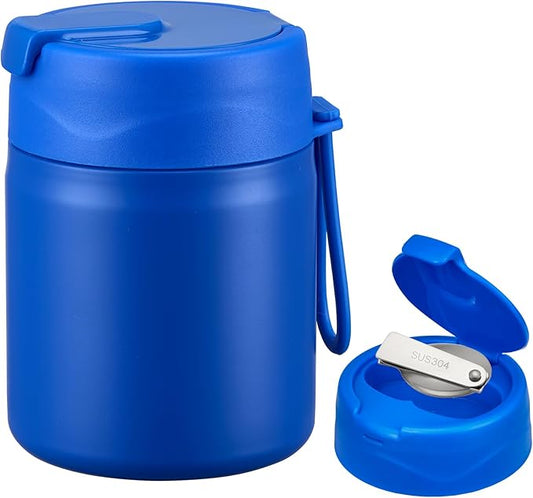 17oz Soup Thermo for Hot Food Kids,Insulated Food Jar with Spoon,Thermo Hot Food Lunch Container,Wide Mouth Leakproof Stainless Steel Lunch Box for School(Blue)-CubbioJoy