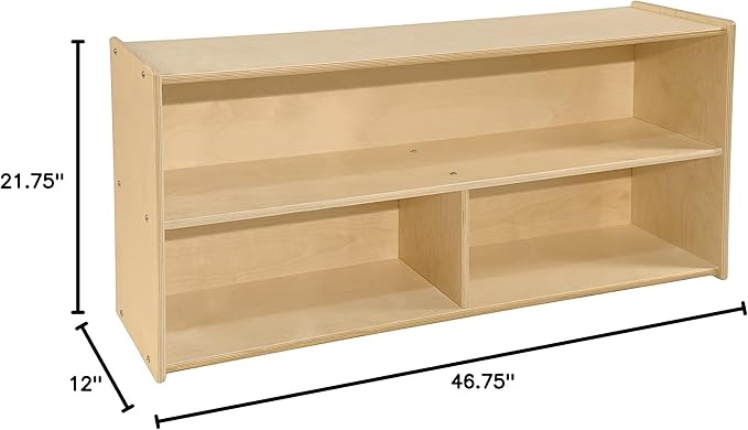 2-Shelf Kids Bookshelf & Toy Storage Organizer | 3-Section Montessori Shelves for Home & Classroom Organization & Storage-CubbioJoy
