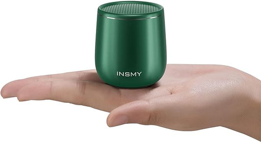 INSMY Small Bluetooth Speaker, Waterproof Mini Portable Wireless Speaker, Punchy Bass Rich Audio Stereo Pairing, Handheld Pocket Size for Hiking Biking Gift Laptop Tablet (Green)-CubbioJoy