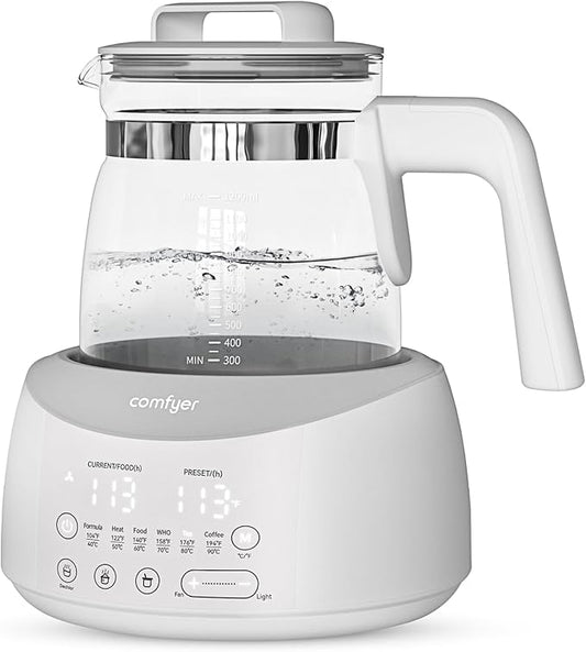 Bottle Warmer comfyer, Baby Bottle Warmer with Night Light & Faster Cooling Fan, Instantly Water Warmer, Tea Kettle Electric with 6 Temperature Control Presets, Feed Baby More Easier and Healthier-CubbioJoy
