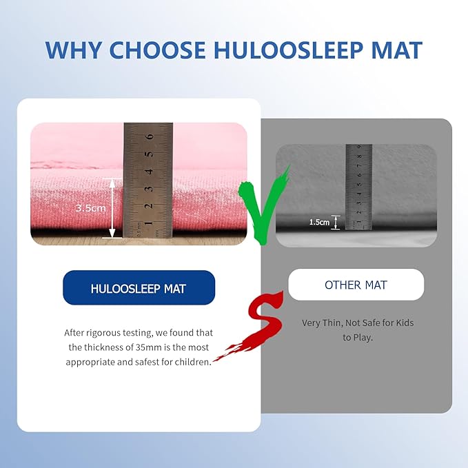 Baby Play Mat for Floor,1.3" Thick Memory Foam Tummy Time Mat for Toddlers,Infants,Kids,Water-Repellent Soft Nursery Rug,Extra Large Non Slip for Crawling&Yoga,Tatami Style for Living Room(Pink)-CubbioJoy