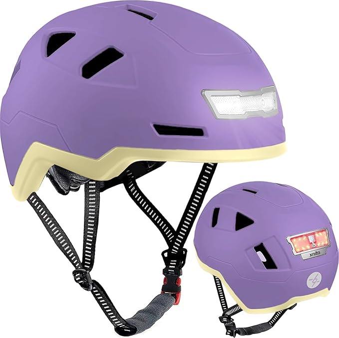 Kid Bike Helmets for Boys and Girls | Fit Head 51-54cm Circumference | CPSC & NTA-8776 Dual Certified | Multi-Sport Helmets with LED Lights, Magnetic Buckle, Detachable Visor-CubbioJoy