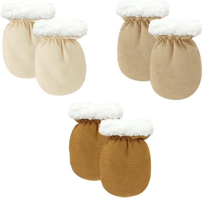 Cute Baby Mittens Newborn, No Scratch Baby Boy Mittens, Baby Girl Hat Gloves for Toddlers, Infant, Newborn-CubbioJoy