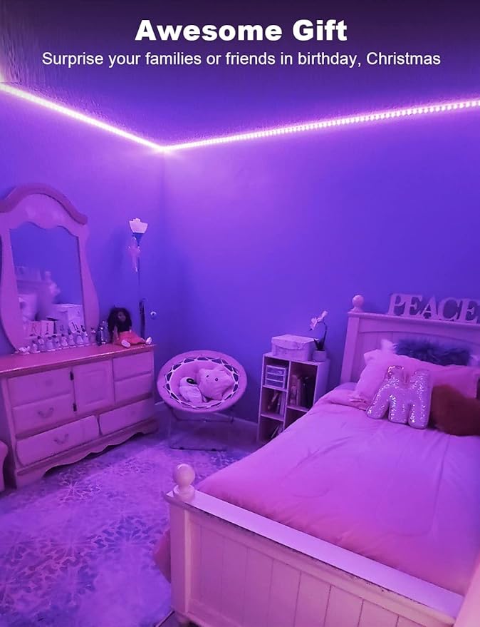 DAYBETTER Smart RGB Led Strip Lights, 300ft Led Lights for Bedroom with App Control, Multicolor Changing Led Light Strips Apply for Home Decor, Living Room, Kitchen, Home Party Decoration-CubbioJoy