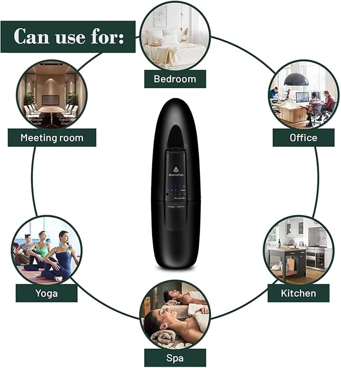 AromaPlan Authentic Plug in Waterless Diffuser - Up to 500 Sq. FT Coverage - Nanotechnology Plug in Oil Diffuser for Essential Oils -for Home and Office - Wall Silent & Waterless Oil Diffuser (Black)-CubbioJoy