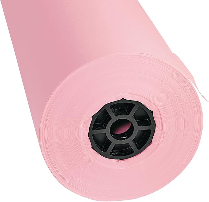 Colorations Arts and Crafts Paper Roll - 36" x 1000', Pink, Dual Surface, Markers, Finger Paints, Painting, Watercolors, Acrylic Paints, Wall Art, Bulletin Board Paper, Kids Crafts (Item # DSPK)-CubbioJoy