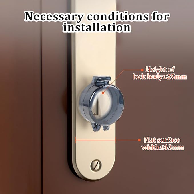 2 Pack Deadbolt Child Safety Lock Cover - Child Proof Deadbolt Cover & Door Knob Protector, Deadbolt Lock Cover for Kids, Prevents Accidental Locking (Fits Standard Locks) (Black)-CubbioJoy