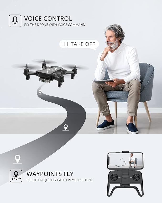 DEERC D20 Mini Drone for Kids with 720P HD FPV Camera Remote Control Toys Gifts for Boys Girls with Altitude Hold, Headless Mode, One Key Start Speed Adjustment, 3D Flips 2 Batteries, Black-CubbioJoy