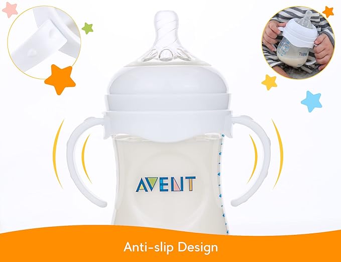 Baby Bottle Handles for Philips Avent Natural Baby Bottles, Compatible Avent Bottle Holder for Baby, 2 Count-CubbioJoy