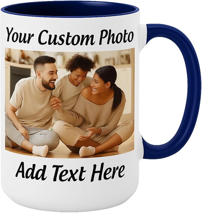 Customized Photo Mug with Personalized Text Upload Your Image with Different Designs-CubbioJoy