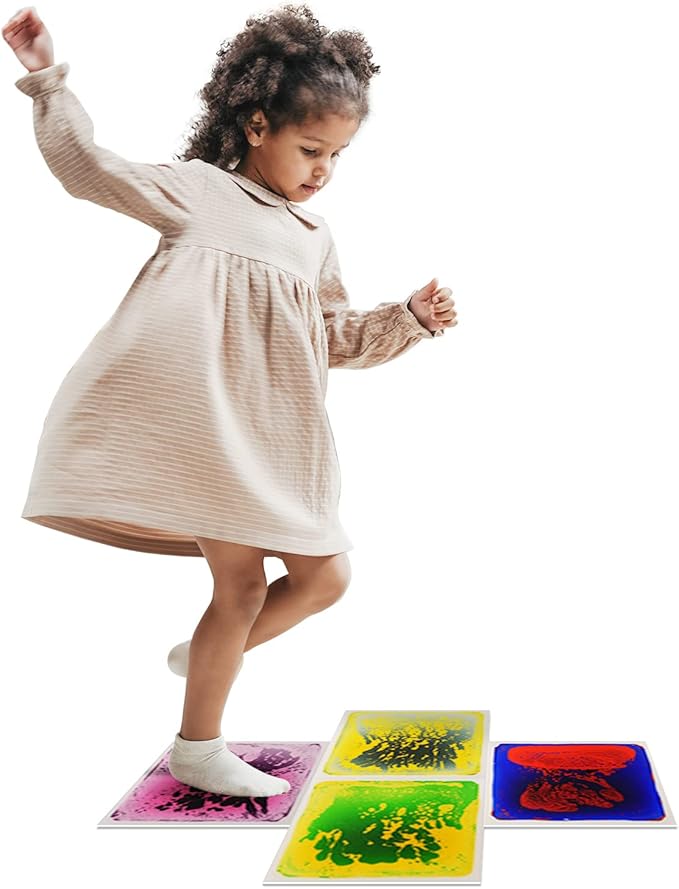 Art3d Liquid Sensory Floor Decorative Tiles, 11.8"x11.8" Square, 4 Tiles-CubbioJoy