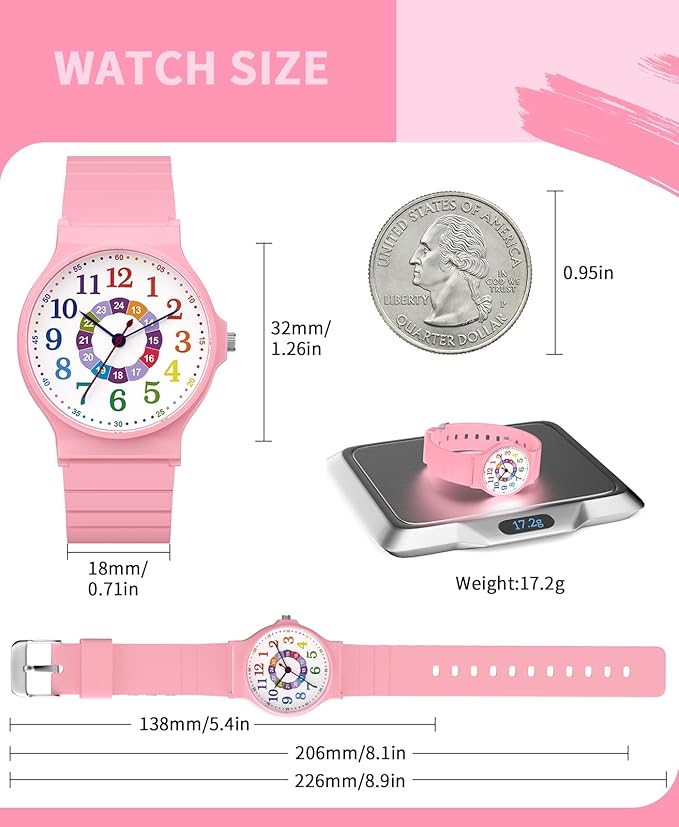 Kids Analog Watch Boys Girls, 30M Waterproof, Sports Watch for Boys, Easy to Read Children's Thin Dial Wrist Watches with Soft Band, for Ages 5-15 Kids Great Birthday Gifts Christmas Day-CubbioJoy