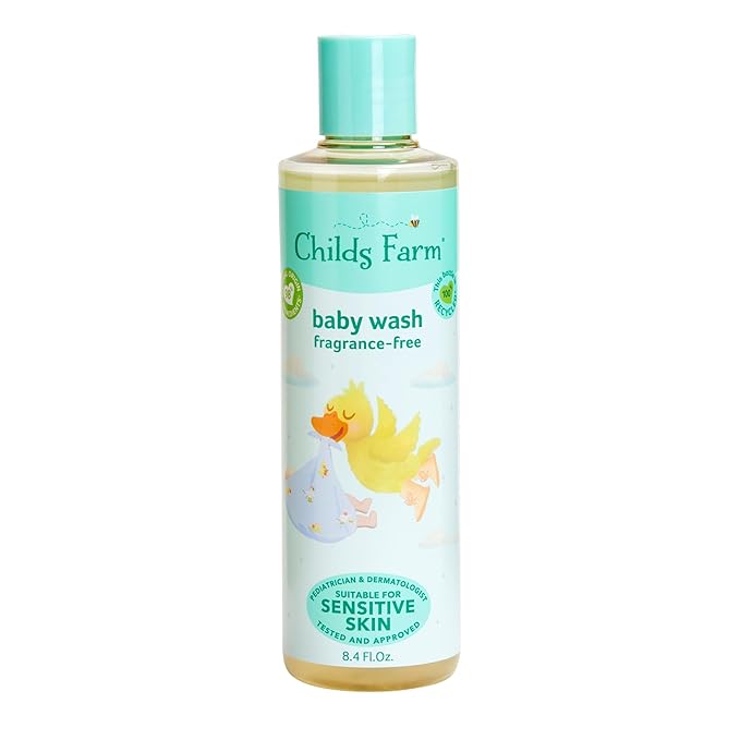 Childs Farm Baby Body Wash, Unfragranced, Gently Cleanses, Suitable for Newborns with Dry, Sensitive and Eczema-prone Skin, 8.4 Fl Oz-CubbioJoy