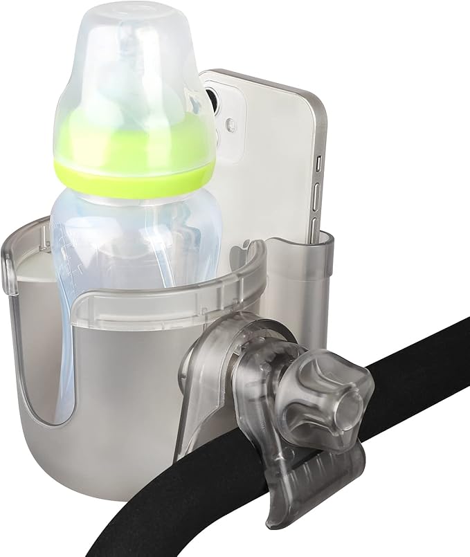 Accmor Stroller Cup Holder with Phone Holder, Bike Cup Holder, Universal Cup Holder for Uppababy Nuna Doona Strollers, 2-in-1 Cup Phone Holder for Stroller, Bike, Wheelchair, Walker, Scooter-CubbioJoy