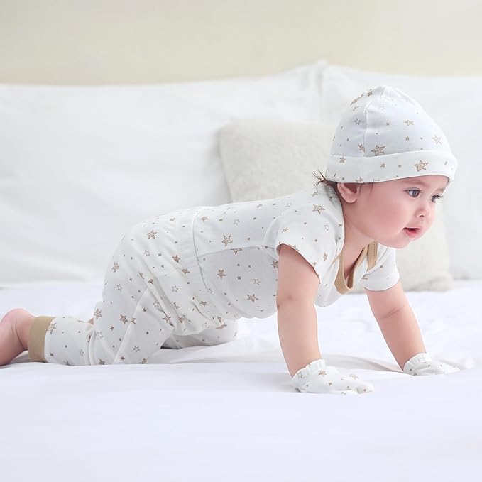 Baby Hats Mittens and Socks Set Cotton Newborn Hat Beanie Soft Infant Girls Boys Caps Gloves 0-6 month-CubbioJoy