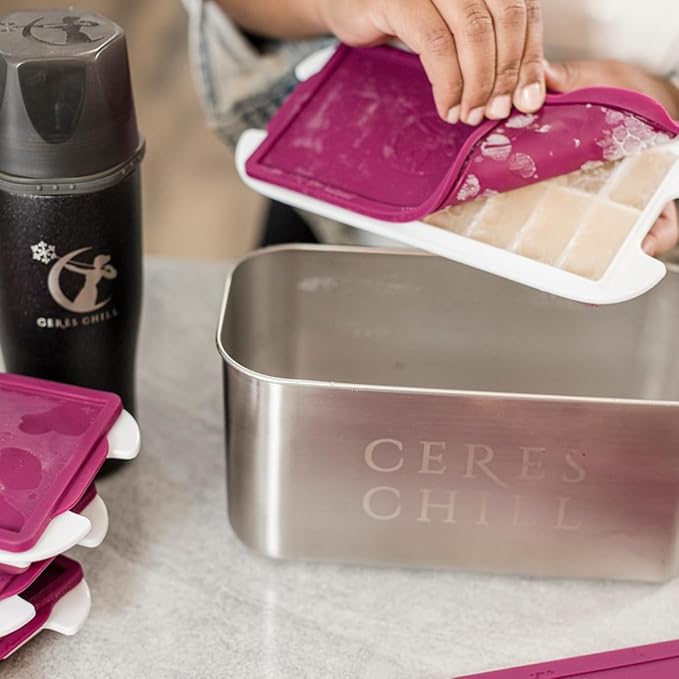 CERES CHILL The Milkstache Luxe Reusable Breastmilk Freezer Storage Container - 1/2 Ounce Cubes fit Any Baby Bottle, Freezing Pumped Milk has Never Been Easier (Stainless Steel), 1 Count-CubbioJoy