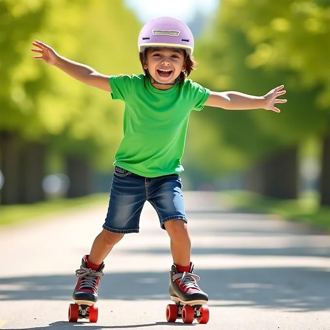 Kid Bike Helmets for Boys and Girls | Fit Head 51-54cm Circumference | CPSC & NTA-8776 Dual Certified | Multi-Sport Helmets with LED Lights, Magnetic Buckle, Detachable Visor-CubbioJoy