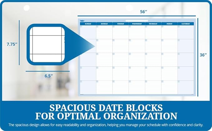 30-Day Horizontal Dry-wet erasable Wall Calendar 38" x 58" Sunday -Saturday-CubbioJoy