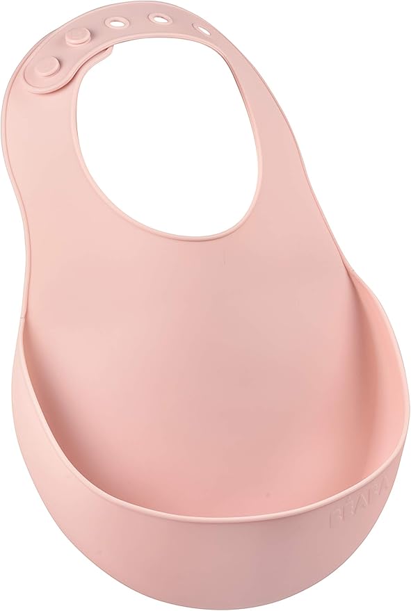 BEABA Silicone Baby Bib, Made with Soft Supple Silicone, Baby Bibs with Baby Food Catcher, Baby Essentials for Baby Feeding-CubbioJoy